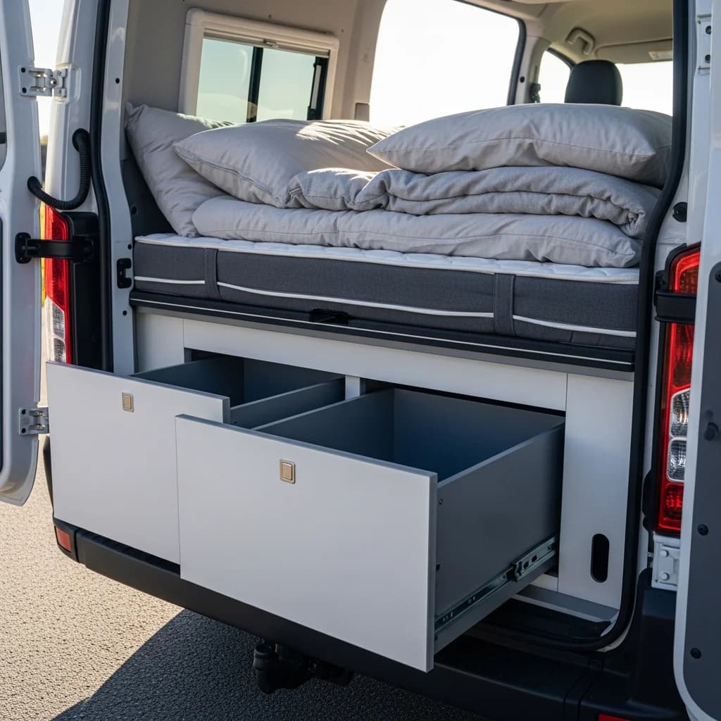 Van Bed and Sleeping Area