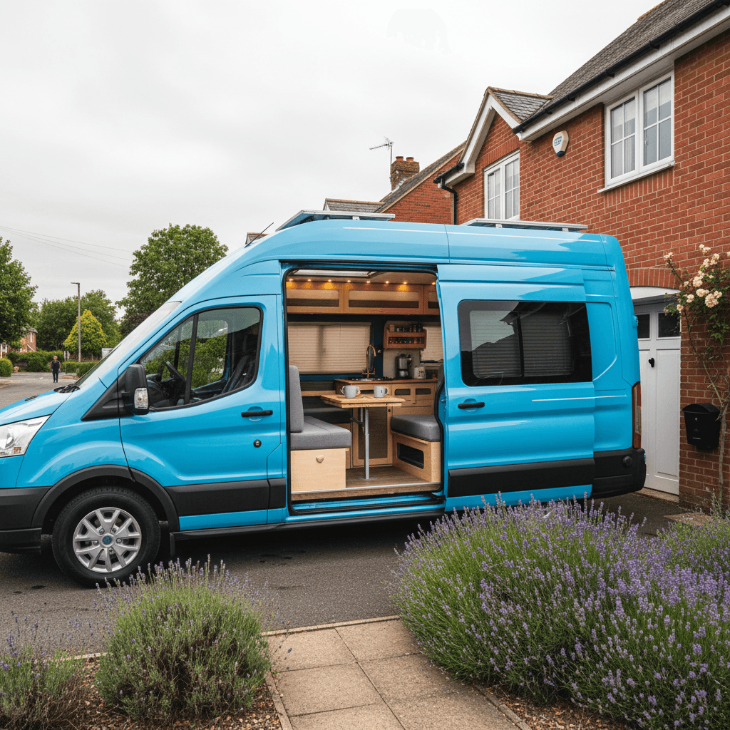 A completed campervan conversion job at a house